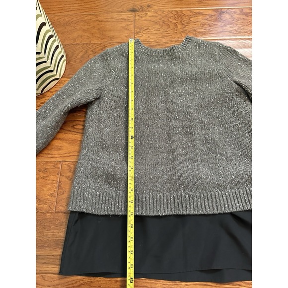 Club Monaco Women's Sweater split back Gray Retail $169 XS 38% Wool - Picture 8 of 10
